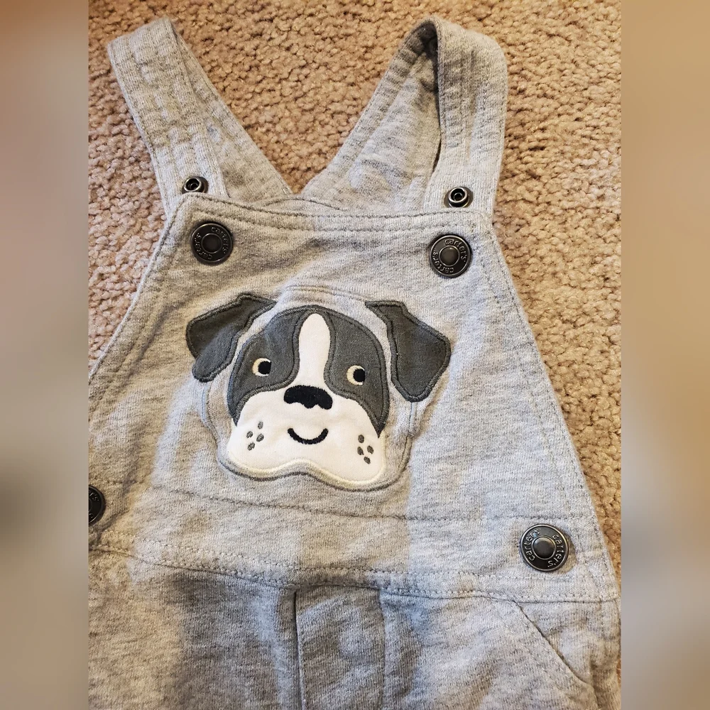 Adorable Gray Puppy Overalls - Picture 3 of 3